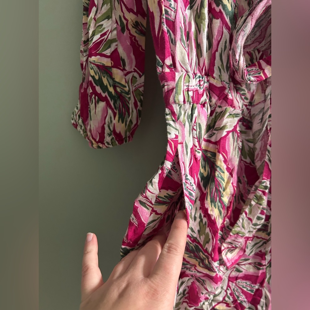 NWT LOFT beach linen romper tropical - Picture 7 of 9